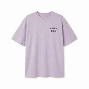 Camiseta de Algodón Lila para Mujer, Corte Holgado, Cuello Redondo, Manga Corta, Informal, con Logotipo Estampado, Transpirable, para Primavera/Verano - Product Image 6