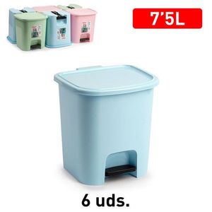 PAPELERA Cestino per Rifiuti con Coperchio Ribaltabile 7.5L, Colori Assortiti, Pratico ed Elegante - Product Image 2