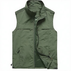 Formal Men's Waistcoat Waterproof vest breathable Zipper Large Size OEM Service Add Fleece Winter Reversible Vest Outdoor Quick - Product Image 5