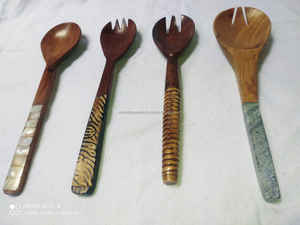 Cuchara Decorativa India Hecha a Mano con Incrustaciones de Nácar y Cristales de Concha Marina, Juego de Cucharas Artesanales Indias - Product Image 5