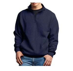 Sweat-shirts en molleton sportifs pour hommes, vêtements de rue, personnalisés, demi-zip, col montant, coupe ample, épaules tombantes, antibactériens - Product Image 5