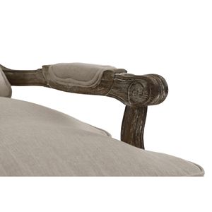 Poltrona di Lusso in Legno Massello per Soggiorno, con Cuscino Imbottito, Schienale Intagliato e Rivestimento in Tessuto Texturizzato - Product Image 5