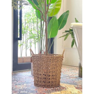 ตะกร้าเก็บของทำมือจากหญ้าทะเลพร้อมหูหิ้ว ตะกร้าเก็บของทำมือขายส่ง เป็นมิตรกับสิ่งแวดล้อม ผลิตในเวียดนาม - Product Image 1