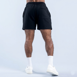 Top Quality Men's Gym Shorts Midnight Black Side Pockets Oversized Fit Shorts Comfortable Elasticated Waist Band Men's Shorts - Product Image 2