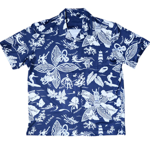 Men's Blue Short Sleeve Hawaiian Print <b>TShirt</b> Regular Fit Casual Wear Breathable <b>Polyester</b> Woven Patterned Design - Product Image 5