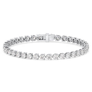 Bracelets tennis REYES en argent sterling 925, moissanite couleur D VVS, plaqués or blanc 14K et rhodium, bijoux fins, très demandés - Product Image 1