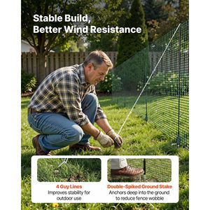 Malla de seguridad para jardín de 3.9 x 98.4 pies, valla temporal con postes y estacas de doble punta, malla plástica para cercado Guy R - Product Image 5