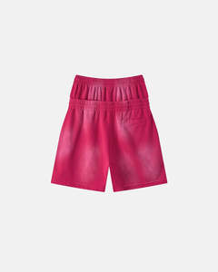 Men Ombre Pink Double-Waistband Shorts Unique <b>Layered</b> Waist Design Lightweight Fabric Everyday Comfort Wear - Product Image 2