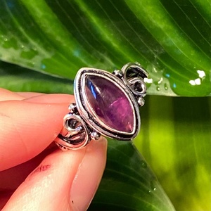 Stunning Amethyst <b>Crystal</b> <b>Ring</b> Unisex 925 Sterling Silver Handmade Engagement Bohemian Whimsical Jewelry Gift - Product Image 3