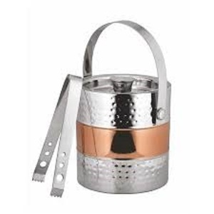 Copper Ice Bucket With Bottle And Tongs Vintage Metal Beverage <b>Cooler</b> For Party Use Rust Resistant Round Design Ice Bucket - Product Image 4