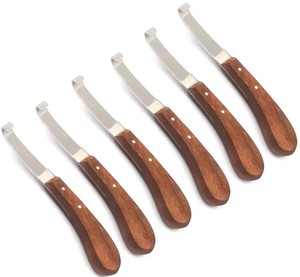 Couteau de réparation de sabots en acier au carbone pour vaches laitières, moutons, chevaux, ânes, mules, pour mains gauches et droites, manche en bois, outils de réparation en acier inoxydable - Product Image 6