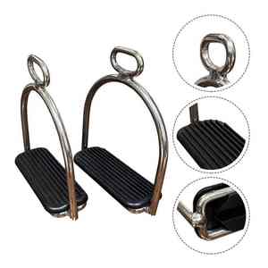 Durable Iron Horse Riding Stirrups Rust Resistant Heavy Duty Anti Slip Design Stable Foot Support Equestrian Training Equipment - Product Image 2