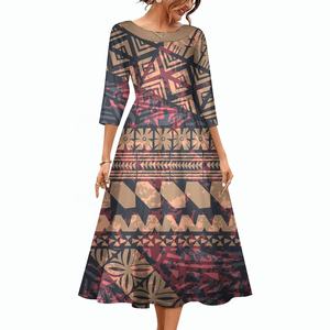 Vestidos de Mujer con Diseño Tradicional Polinesio, Estampados Bajo Demanda, Vestidos Tribales Personalizados para Niñas, Venta al Por Mayor - Product Image 3