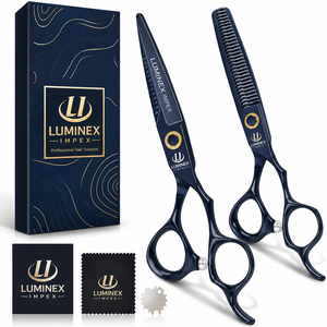 Ciseaux droits pour gauchers NYBL-55 de 5,5 pouces, JAPON, acier 440C, tranchants, dureté 58-59HRC, manche en acier inoxydable, ciseaux de barbier, cheveux, 28 - Product Image 1