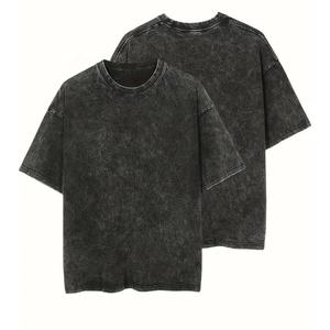 Ensemble de shorts délavés de haute qualité avec impression de logo personnalisé, shorts et chemise d'été pour hommes, nouveaux ensembles de 2 pièces à la mode pour hommes - Product Image 1