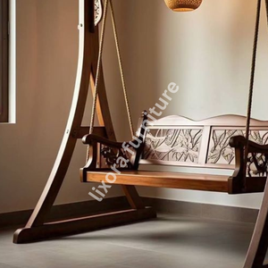 Columpio de Madera Maciza Tallada a Mano con Follaje Decorativo, Estilo Maharaja, para Sala de Estar - Product Image 4