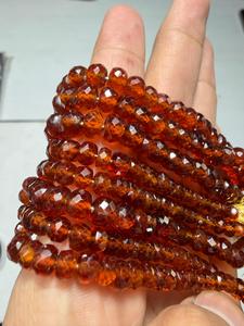 Perles de grenat Hessonite en vrac, pierres rondes ambrées, perles lâches pour la création de bijoux - Product Image 2