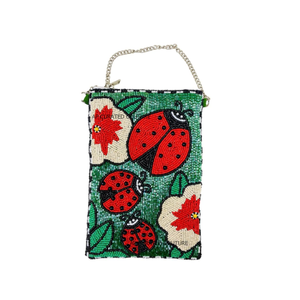 Sac bandoulière pour téléphone portable fait main, orné de perles, motif musulman, chameau du désert, palmier, soleil, personnalisable - Product Image 4