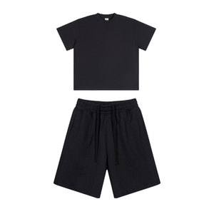 Ensemble de costume d'été pour homme avec logo personnalisé, t-shirt et short vierges, tenue de sport deux pièces, t-shirt à manches courtes assorti - Product Image 5