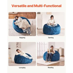 Canapé pouf rond en velours hollandais pour adultes, rembourrage en mousse haute densité avec housse amovible et lavable, fauteuil pouf pour adultes - Product Image 6