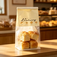 Sacs d'emballage personnalisés pour pain de boulangerie en papier kraft avec fenêtre en plastique, sacs à pain grillé en papier, sacs à pain pour livraison alimentaire