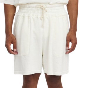 Custom <b>Women's</b> Cream Soft Cotton Fleece <b>Shorts</b> Elastic Waist Drawstring Side Pockets Back Patch Pocket Relaxed Fit Wholesale OEM - Product Image 3