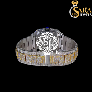 Luxury Fully Iced Automatic Movement <b>Watch</b> VVS Moissanite <b>Arabic</b> Dial Stainless Steel Antique Fashion Men Timepiece High Quality - Product Image 3