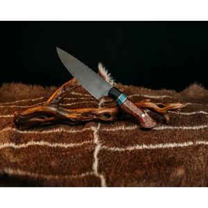 Ahmad Fabric Custom Handmade 13-Inch Damascus Steel Chef <b>Knife</b> with Leather Sheath Beautiful Handle Customizable Supported - Product Image 3