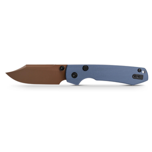 Outdoor Folding <b>Pocket</b> <b>Knives</b> with Copper Finish Curved Blade Blue Textured Handle Thumb Stud <b>EDC</b> <b>Utility</b> Cutting Tool use - Product Image 1