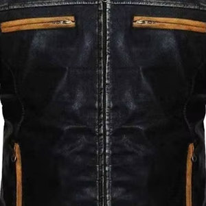 Blazer de Traje para Hombre, Corte Slim Fit, para Exteriores y Negocios, Chaqueta Formal con Revestimiento de Cuero Genuino, Resistente al Viento y al Agua, para el Trabajo en Invierno - Product Image 6