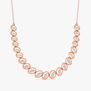 Rose Gold Lab Grown Diamond Oval Link Statement Necklace - Product Image 4
