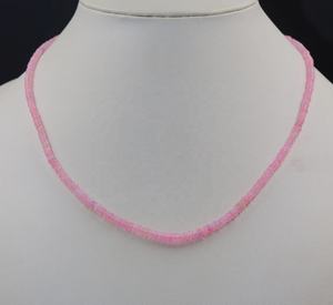 Collier minimaliste en opale rose 3,5 mm 15 pouces, collier en pierre précieuse éthiopienne lisse en forme de rondelle - Product Image 2
