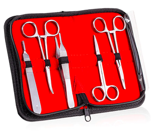 Kit d'entraînement aux sutures pour étudiants en médecine vétérinaire, instruments chirurgicaux en acier inoxydable, outils d'entraînement manuels pour les bases - Product Image 4