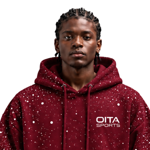 Sweat-shirt à capuche pour homme à imprimé marron moucheté, coupe classique, streetwear décontracté, poche, cordon de serrage à la capuche - Product Image 3