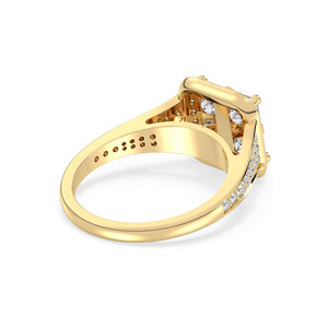 Bague REYES Solitaire en or jaune 14 carats avec diamant rond de 2 carats cultivé en laboratoire pour femme, cadeau de fiançailles de luxe, bijoux fins - Product Image 4