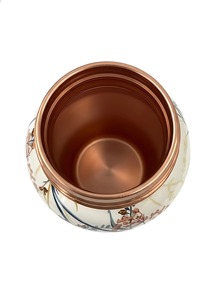 Elegant White Floral Design Copper Water Bottle Perfect for Wedding and Festive Gift <b>Hampers</b> Purpose Wholesale From India - Product Image 3