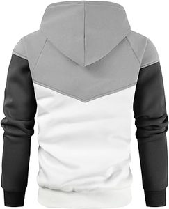 Sweat-shirts à capuche en polaire mi-lourds pour hommes, décontractés, à blocs de couleurs, avec poches - Product Image 1
