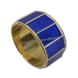 Le plus récent porte-anneau de serviette en laiton décoratif avec verre bleu pour la fête de Noël et le mariage - Product Image 2