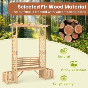 Banco de Madera Decorativo para Exteriores, para Patio o Jardín, con Arco - Product Image 6