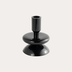 Black <b>Candlestick</b> Holder 5 Inch <b>Tall</b> Steel Geometric Design for Home Decoration Durable Finish - Product Image 2