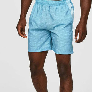 Shorts de Baño Casuales para Hombre, de Secado Rápido, Cintura Media, con Cordón Ajustable, Estampado de Ancla Azul Claro y Rayas - Product Image 4