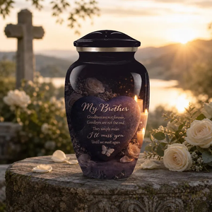 Black Aluminum Cremation Urn <b>Memorial</b> <b>Keepsake</b> Urn Customizable European Style for Adult Burial - Product Image 2