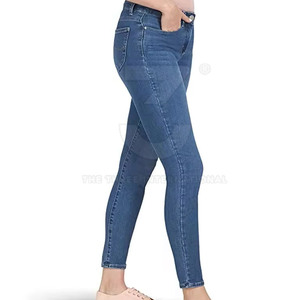 Pantalones Vaqueros de Moda para Mujer, de Alta Calidad, Transpirables, de Cintura Alta, Tejido Elástico Moderno, Servicio OEM ODM, Venta al Por Mayor - Product Image 2
