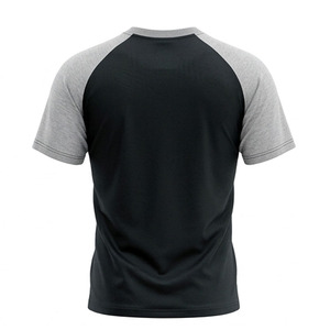 Two Tone Contrast Sleeve High Quality 100% Cotton Custom <b>Design</b> Breathable Quick-Dry Workout Top With Custom Logo - Product Image 5