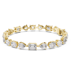 Conjunto de Pulseras de Mujer de Oro Sólido de 18K con Diamantes Cultivados en Laboratorio de Corte Mixto, Bañado en Rodio, para Uso Diario en la Oficina, Compromiso y Boda - Product Image 1