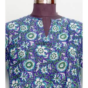 Vestido Midi con Cuello en V y Estampado Floral Dulce para Mujer, 100% Algodón, Ecológico, Lavable, Transpirable, Silueta en A, Gran Venta - Product Image 2