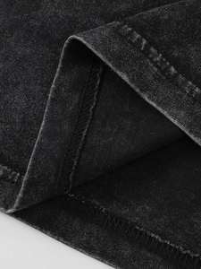 Camiseta Negra Extra Grande de Estilo Vintage con Lavado Ácido y Estampado de Calavera, Camiseta de Algodón para Hombre, Estilo Urbano - Product Image 4