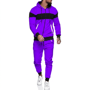 Chándal con Capucha Ecológico para Hombre con Franja Negra, Cremallera Completa en las Mangas, Traje Deportivo Informal para Adultos, Ropa de Invierno - Product Image 3