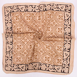 Bandana carré artisanal imprimé au bloc, unisexe, écologique, doux, style bohème, pour le cou et la tête, en coton, style Bagaru, vente en gros premium - Product Image 4