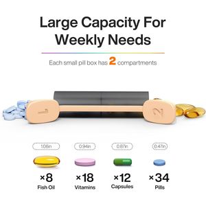 Grande Portapillole Settimanale 7 Giorni, 2 Volte al Giorno (Mattina e Sera), Doppio Contenitore per Medicinali e Integratori - Product Image 3